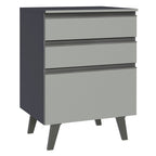 Gabinete Bajo 60 x 52 cm con Patas 3 Cajones Gris Nice Madesa