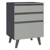 Gabinete Bajo 60 cm 3 Cajones Con Patas Gris Nice Madesa