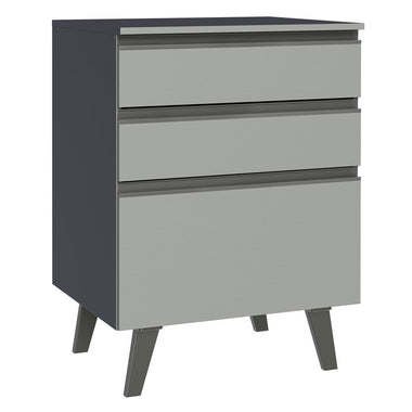 Gabinete Bajo 60 cm 3 Cajones Gris Nice Madesa