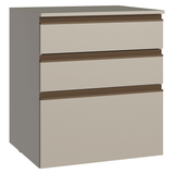 Gabinete Bajo 60 cm 3 Cajones Sin Patas Nice Crema