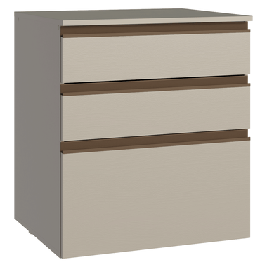 Gabinete Bajo 60 cm 3 Cajones Crema Nice Madesa