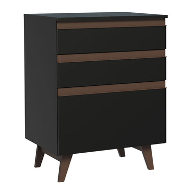 Gabinete Bajo 60 cm 3 Cajones Negro Reims Madesa