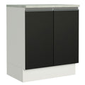 Gabinete Bajo 70 cm 2 Puertas Blanco/Negro Glamy Madesa