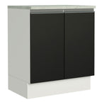 Gabinete Bajo 70 cm 2 Puertas Blanco/Negro Glamy Madesa