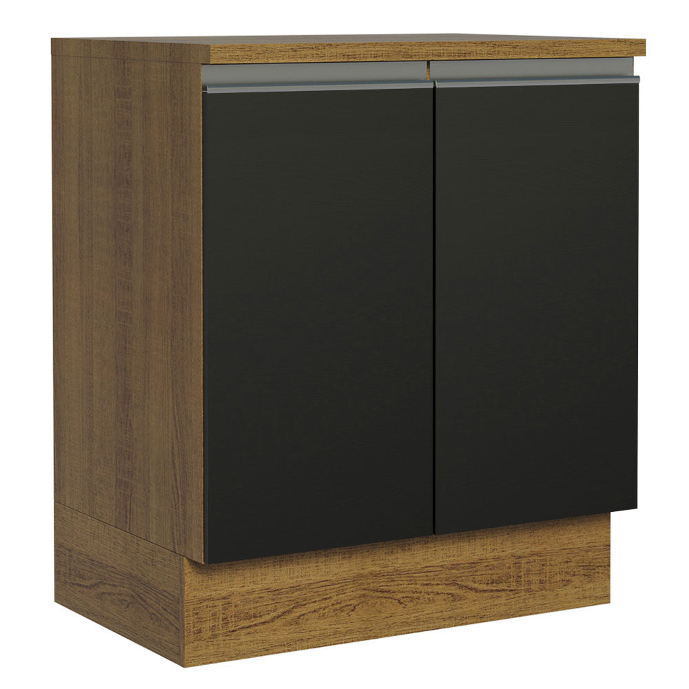 Gabinete Bajo 70 cm 2 Puertas Marrón/Negro Glamy