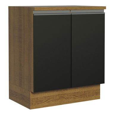 Gabinete Bajo 70 cm 2 Puertas Marrón/Negro Glamy Madesa