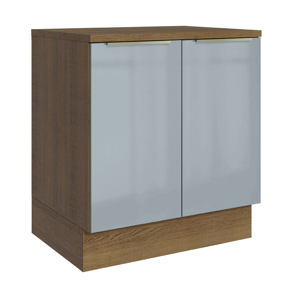 Gabinete Bajo de Cocina 70 cm 2 Puertas Marrón/Gris Lux Madesa