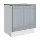 Gabinete Bajo de Cocina 70 cm 2 Puertas Blanco/Gris Lux Madesa