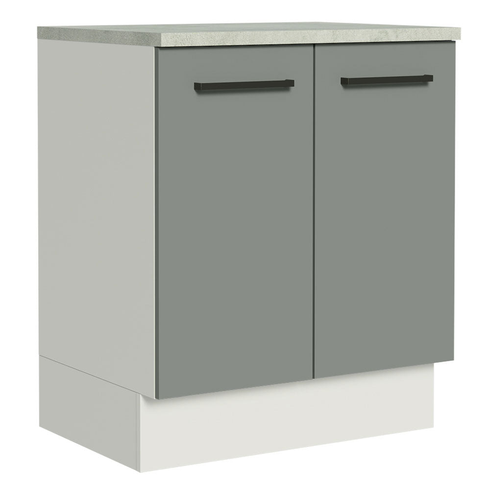 Gabinete Bajo 70 cm 2 Puertas Agata Blanco/Gris