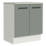 Gabinete Bajo 70 cm 2 Puertas Agata Blanco/Gris