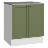 Gabinete Bajo de Cocina 70 cm 2 Puertas Blanco/Verde Vik Madesa