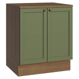 Gabinete Bajo de Cocina 70 cm 2 Puertas Marrón/Verde Vik Madesa