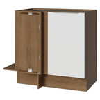 Gabinete Bajo Esquinero 94 cm 1 Puerta Sin Encimera Marrón/Blanco Stella Madesa