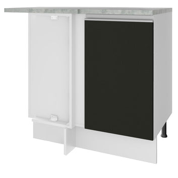 Gabinete Bajo Esquinero 94 cm 1 Puerta Blanco/Negro Glamy Madesa