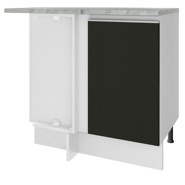 Gabinete Bajo Esquinero 94 cm 1 Puerta Blanco/Negro Glamy Madesa