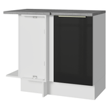 Gabinete Bajo de Esquina 1 Puerta Blanco/Negro Lux Madesa