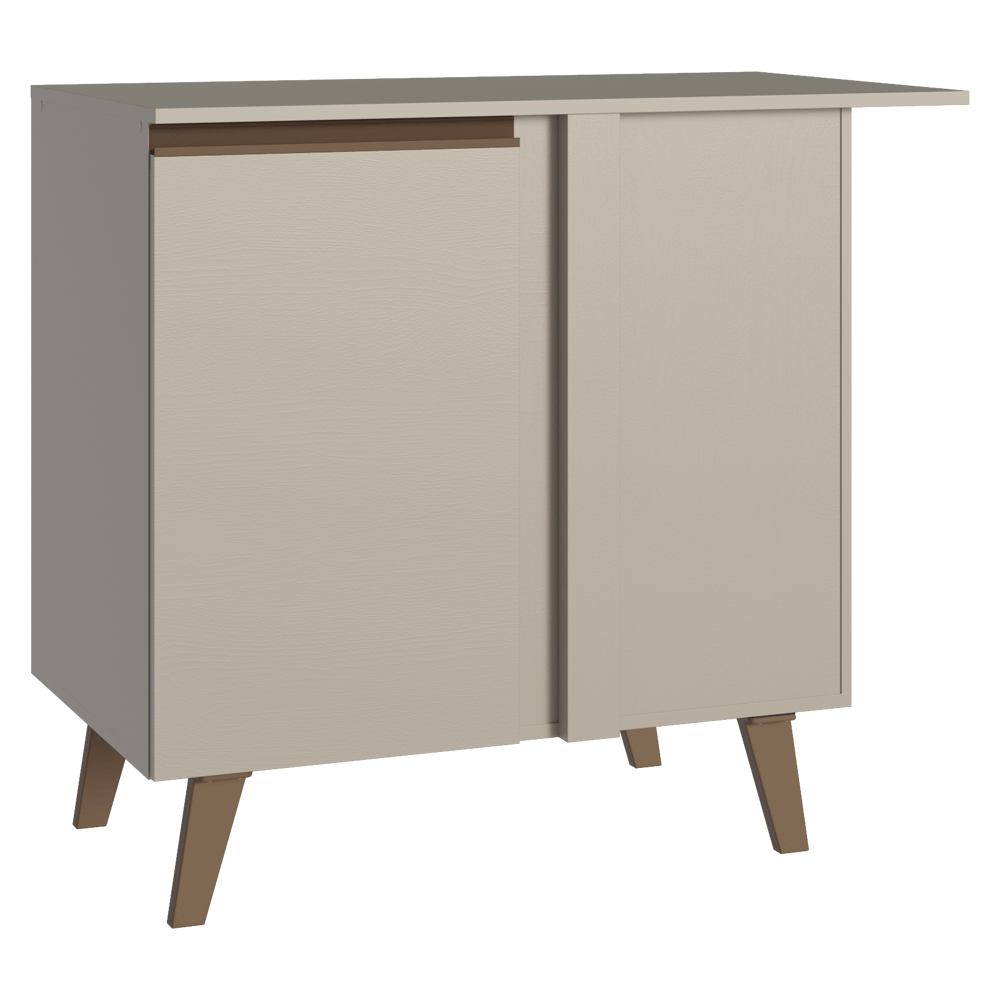 Gabinete Bajo de Esquina 1 Puerta Con Patas Nice Crema