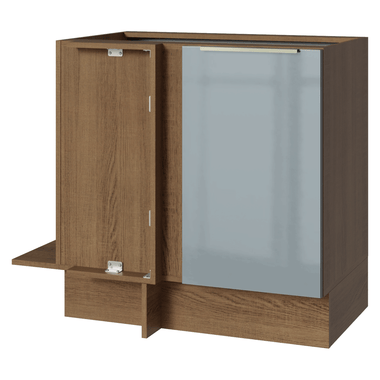 Gabinete Bajo Esquinero 94 cm 1 Puerta Sin Encimera Marrón/Gris Lux Madesa