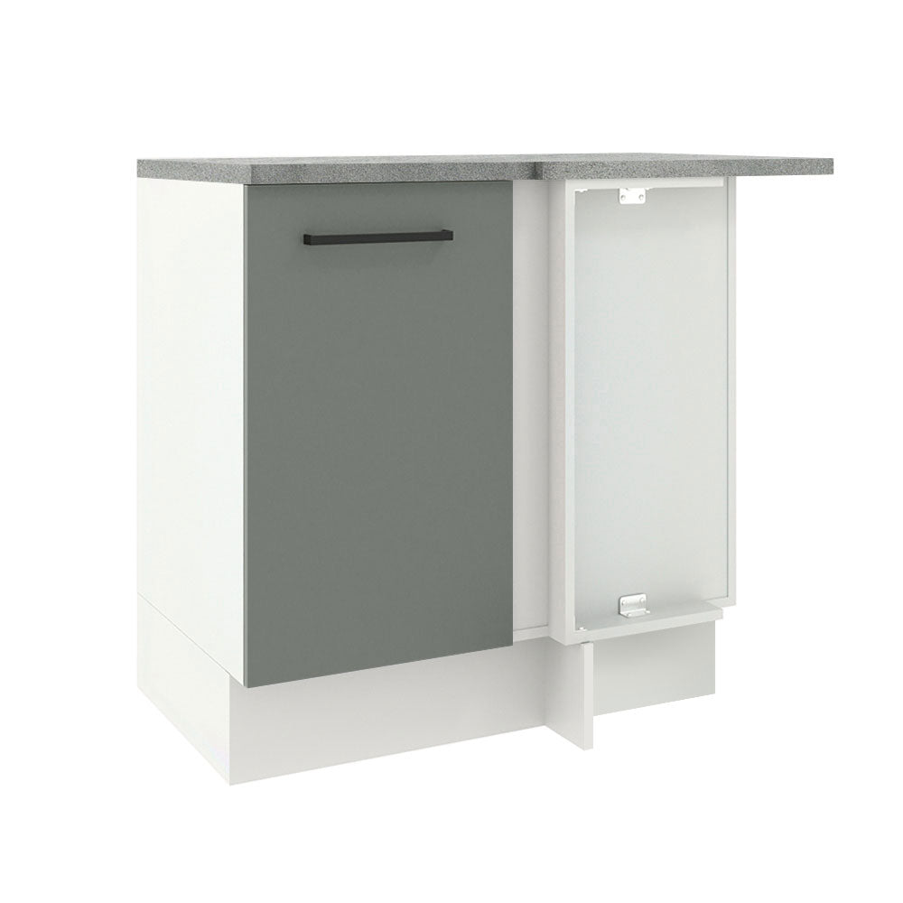 Gabinete Bajo Esquinero 94 cm 1 Puerta Blanco/Gris Agata Madesa