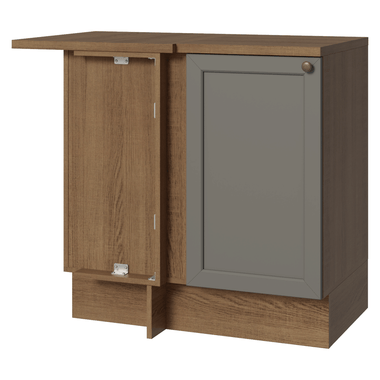 Gabinete Bajo Esquinero 94 cm 1 Puerta Marrón/Gris Vik Madesa
