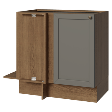 Gabinete Bajo Esquinero 94 cm 1 Puerta Sin Encimera Marrón/Gris Vik Madesa