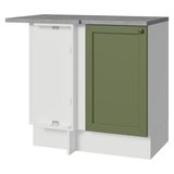 Gabinete Bajo Esquinero 1 Puerta Blanco/Verde Vik Madesa