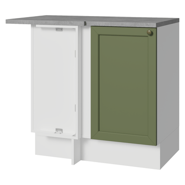Gabinete Bajo Esquinero 94 cm 1 Puerta Blanco/Verde Vik Madesa