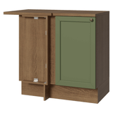 Gabinete Bajo Esquinero 1 Puerta Marrón/Verde Vik Madesa