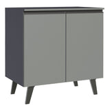 Gabinete Bajo 80 cm 2 Puertas Con Patas Gris Nice Madesa