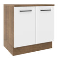 Gabinete Bajo 80 cm 2 Puertas Marron/Blanco Agata Madesa