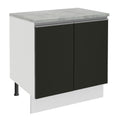 Gabinete Bajo 80 cm 2 Puertas Blanco/Negro Glamy Madesa