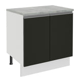 Gabinete Bajo 80 cm 2 Puertas Glamy Blanco/Negro