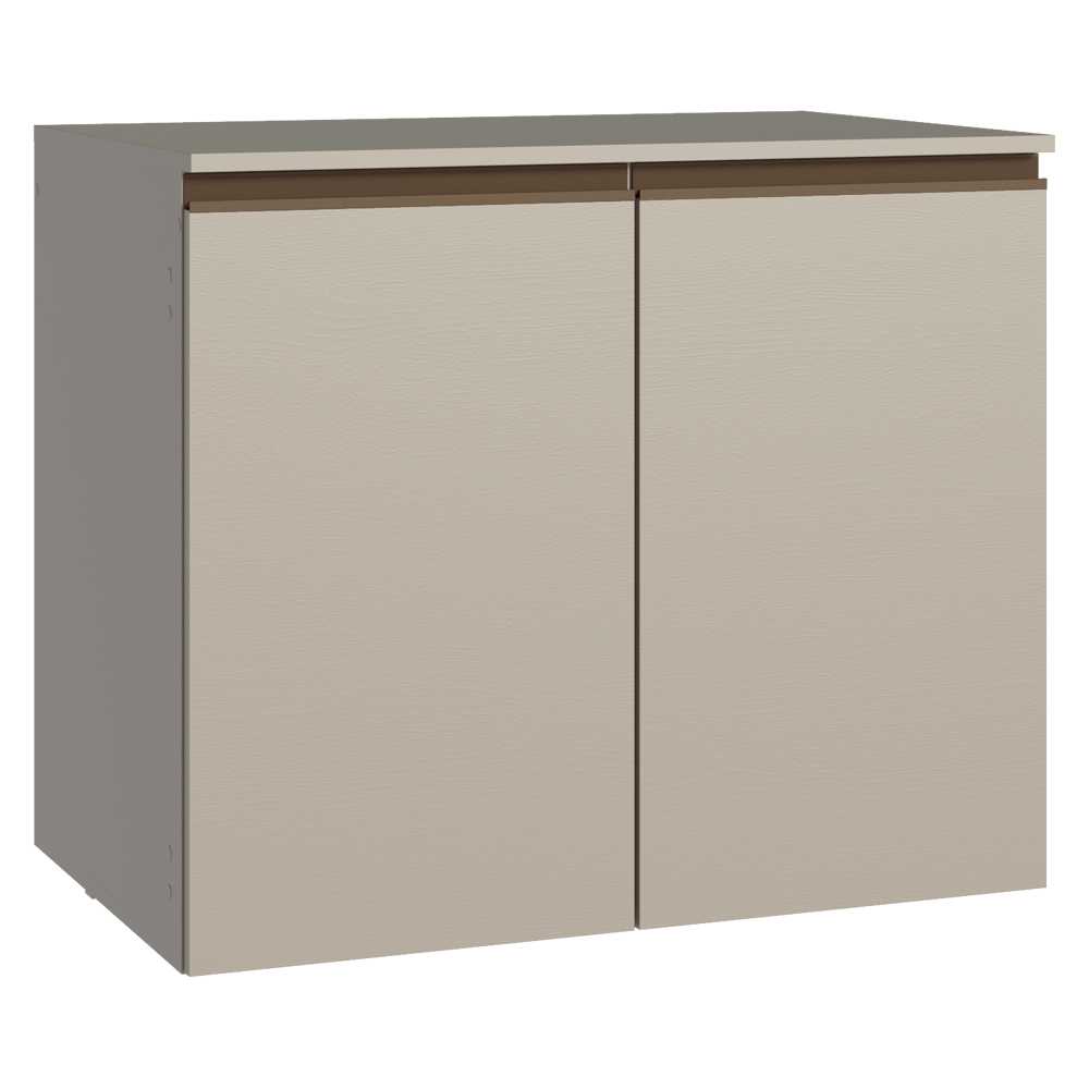 Gabinete Bajo 80 cm 2 Puertas Sin Patas Nice Crema