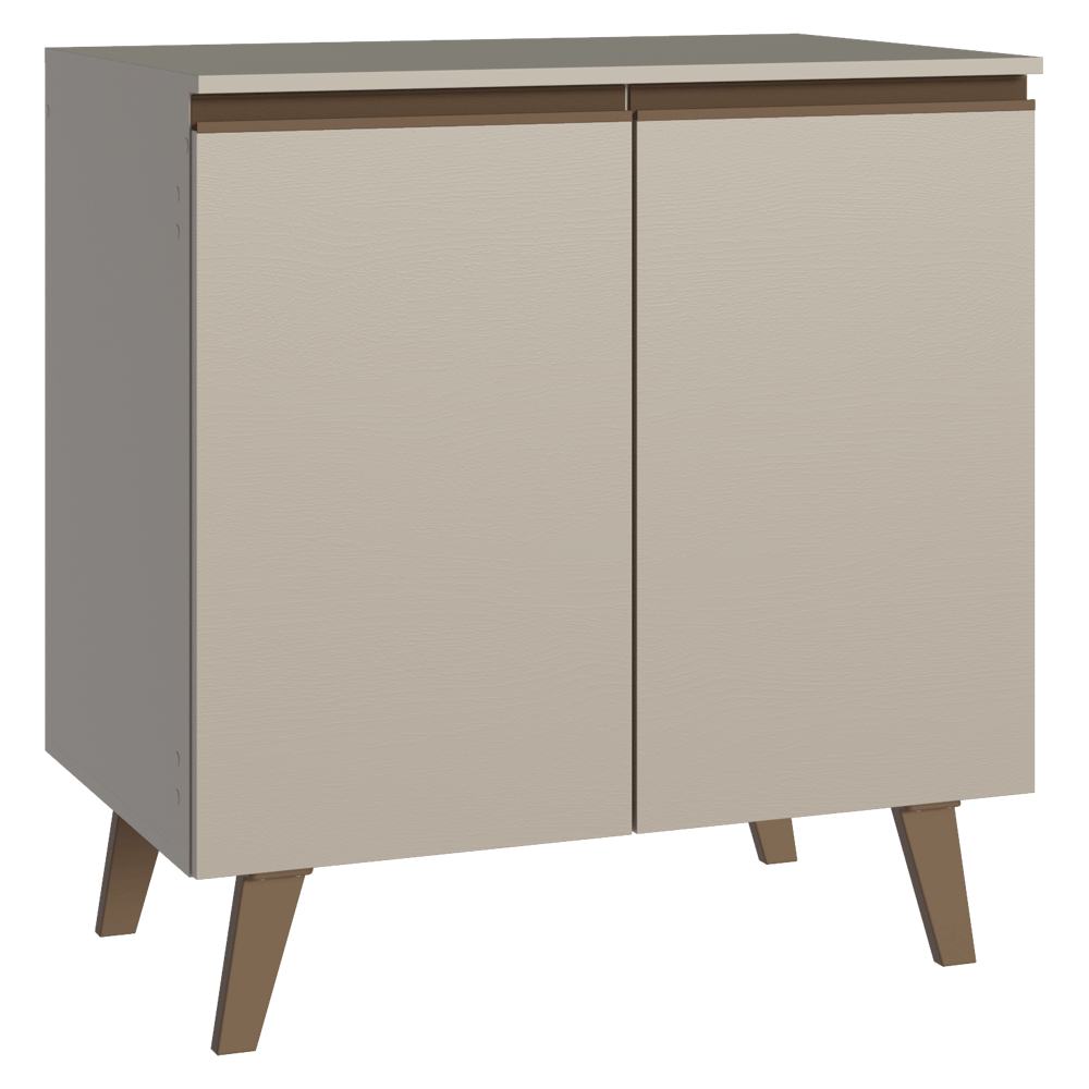 Gabinete Bajo 80 cm 2 Puertas Con Patas Nice Crema