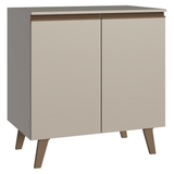 Gabinete Bajo 80 cm 2 Puertas Con Patas Nice Crema