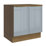 Gabinete Bajo de Cocina 80 cm 2 Puertas Marrón/Gris Lux Madesa