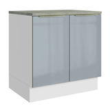 Gabinete Bajo de Cocina 80 cm 2 Puertas Blanco/Gris Lux Madesa