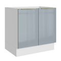 Gabinete Bajo 80 cm 2 Puertas Sin Encimera Blanco/Gris Lux Madesa