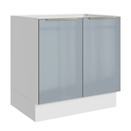 Gabinete Bajo 80 cm 2 Puertas Sin Encimera Blanco/Gris Lux Madesa