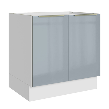 Gabinete Bajo 80 cm 2 Puertas Sin Encimera Blanco/Gris Lux Madesa