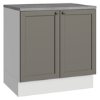 Gabinete Bajo 80 cm 2 Puertas Blanco/Gris Vik Madesa