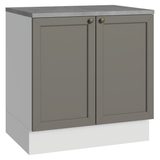 Gabinete Bajo de Cocina 80 cm 2 Puertas Blanco/Gris Vik Madesa