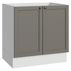 Gabinete Bajo 80 cm 2 Puertas Sin Encimera Blanco/Gris Vik Madesa