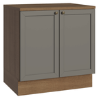 Gabinete Bajo 80 cm 2 Puertas Marrón/Gris Vik Madesa