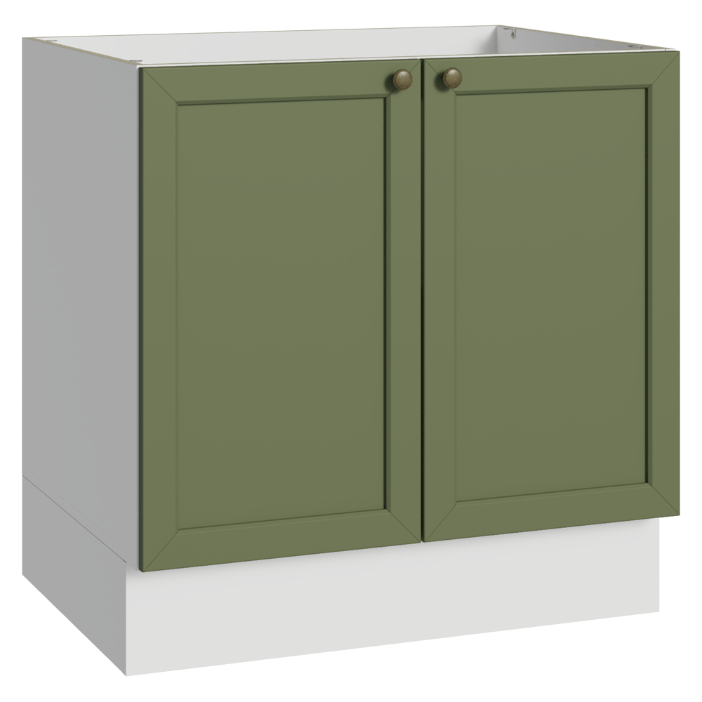 Gabinete Bajo 80 cm 2 Puertas Sin Encimera Blanco/Verde Vik Madesa