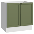 Gabinete Bajo 80 cm 2 Puertas Sin Encimera Blanco/Verde Vik Madesa
