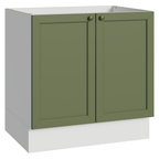 Gabinete Bajo 80 cm 2 Puertas Sin Encimera Blanco/Verde Vik Madesa