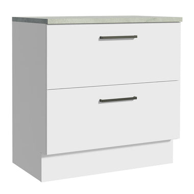 Gabinete Bajo 80 cm 2 Cajones Blanco Agata Madesa