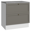 Gabinete Bajo 80 cm 2 Cajones Blanco/Gris Vik Madesa