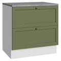 Gabinete Bajo 80 cm 2 Cajones Blanco/Verde Vik Madesa